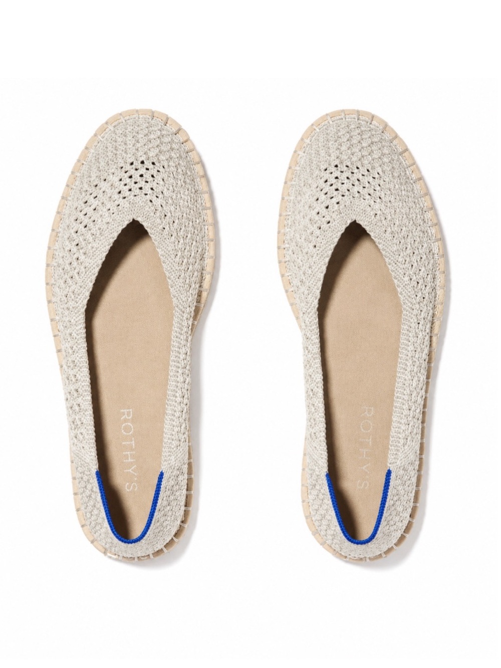 Rothy’s The Espadrille Diamond Metallic Knit Flats Women’s Size 9.5